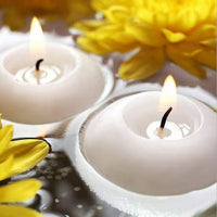 3" White Floating Candle, Set of 4 Candles-Unscented.