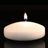 3" White Floating Candle, Set of 4 Candles-Unscented.