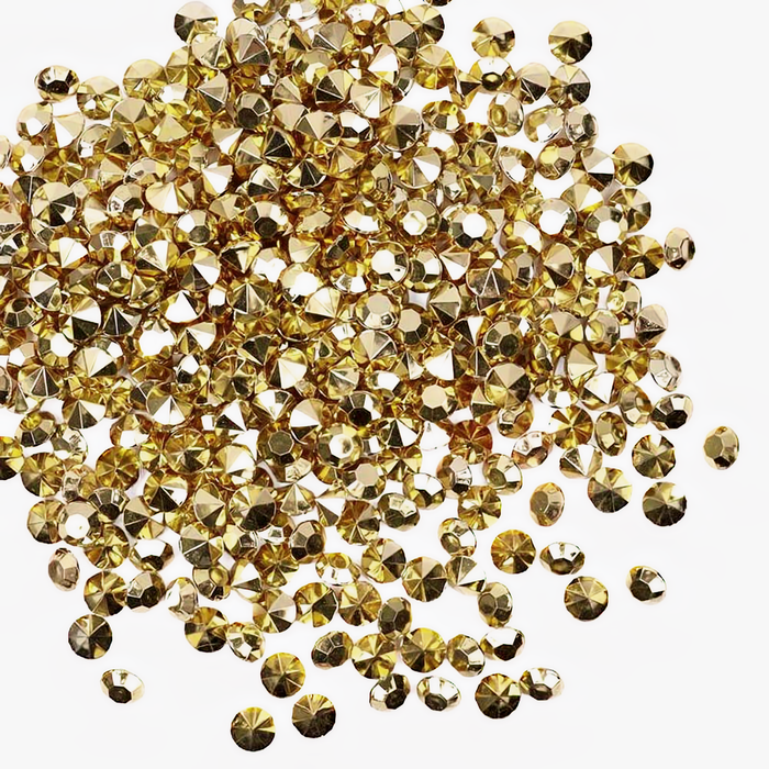 450 Metallic Gold Diamond Cut Gems - Will Float in the Transparent Water Gels (not included) - Vase Decorations - Table Scatter