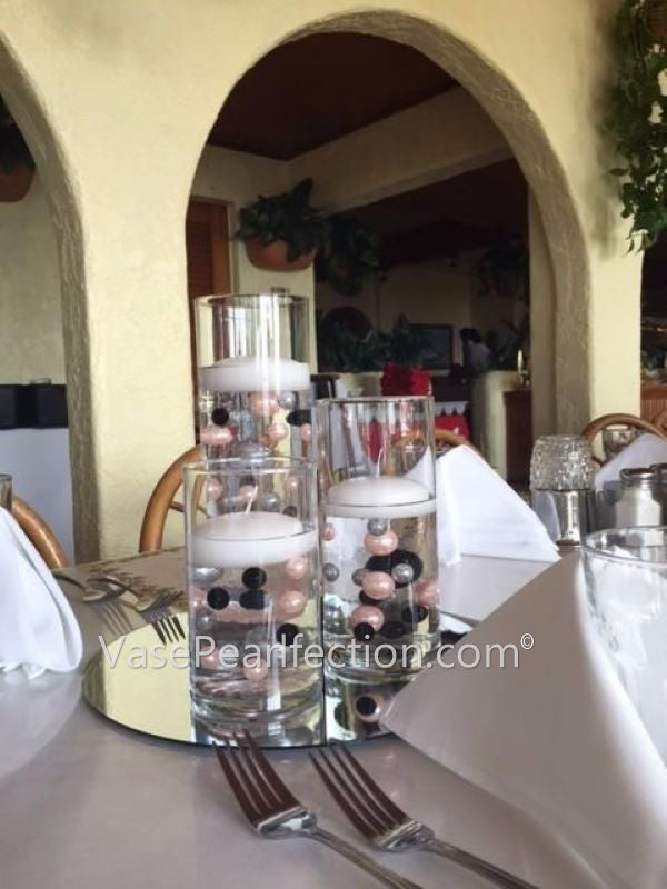 75 Floating Black Pearls Large Sizes- Fills 1 Gallon of the Floating Transparent Water Gels for Your Vases- Option 3 Submersible Fairy Lights Strings Hidable